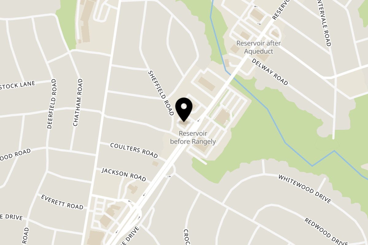 Map showing the location of Mexico City Tacos and Tequila on 1177 Reservoir Ave in Cranston